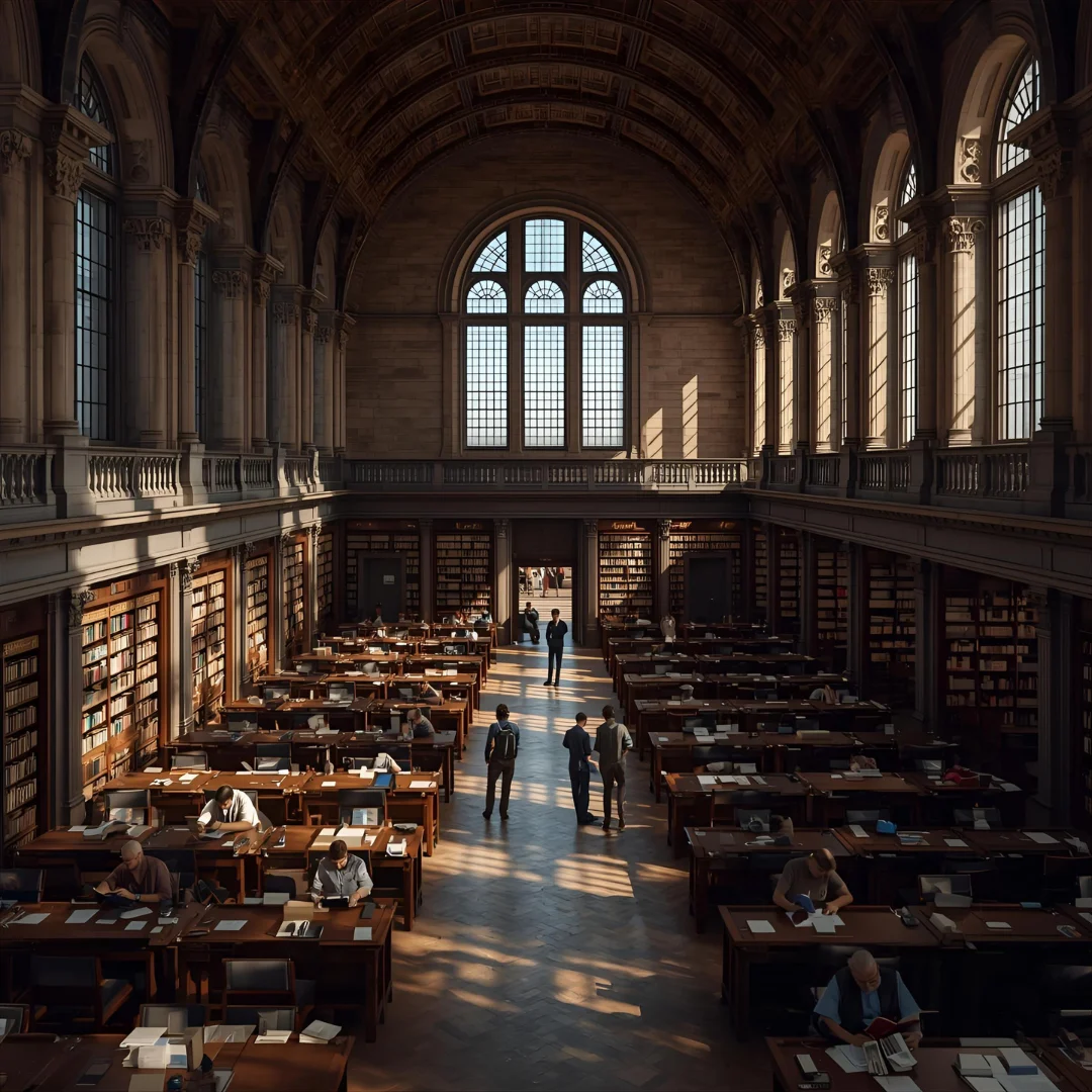 people reading in library
